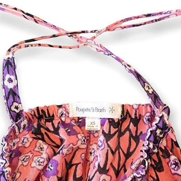 Poupette St Barth dress, Pink Cold Shoulder Criss Cross Back A line Mini dress - Picture 12 of 14